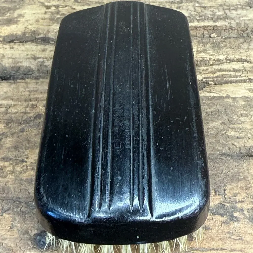 Vintage Real Ebony Pure Bristle Sterilized Grooming Clothes Brush Military Style
